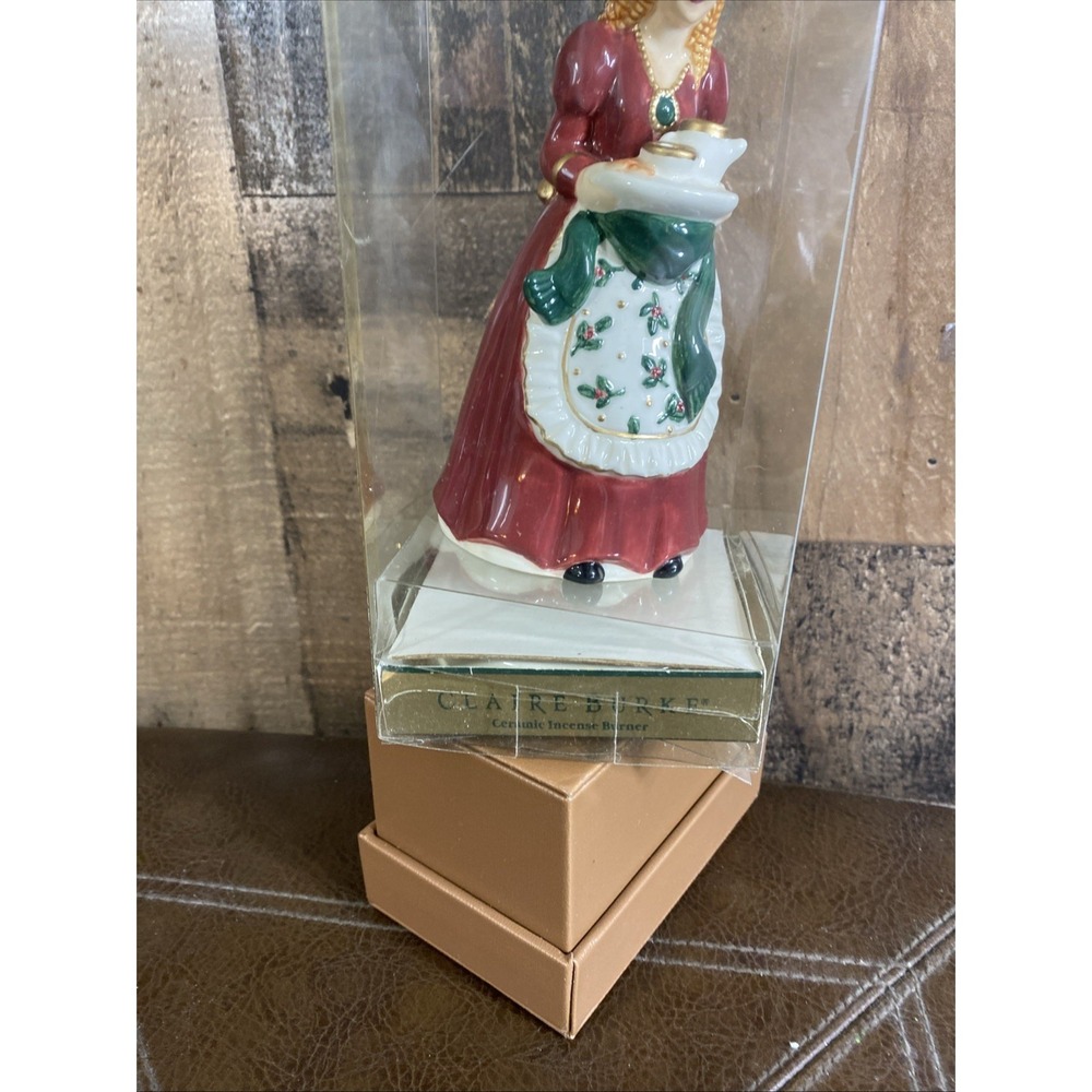 Claire Burke‎ Ceramic Incense Burner Christmas Pioneer Woman Prairie 6" Vtg 1999 - Picture 12 of 15